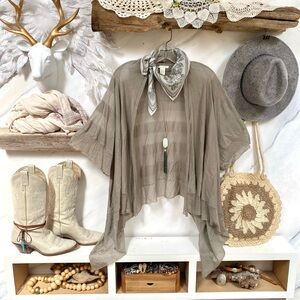 REVOLVE Semi sheer Open front boho asymmetrical cardigan/cover up